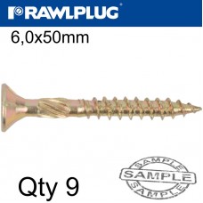 R-TS CHIPBOARD HD SCREW 6.0X50MM X9 PER BAG